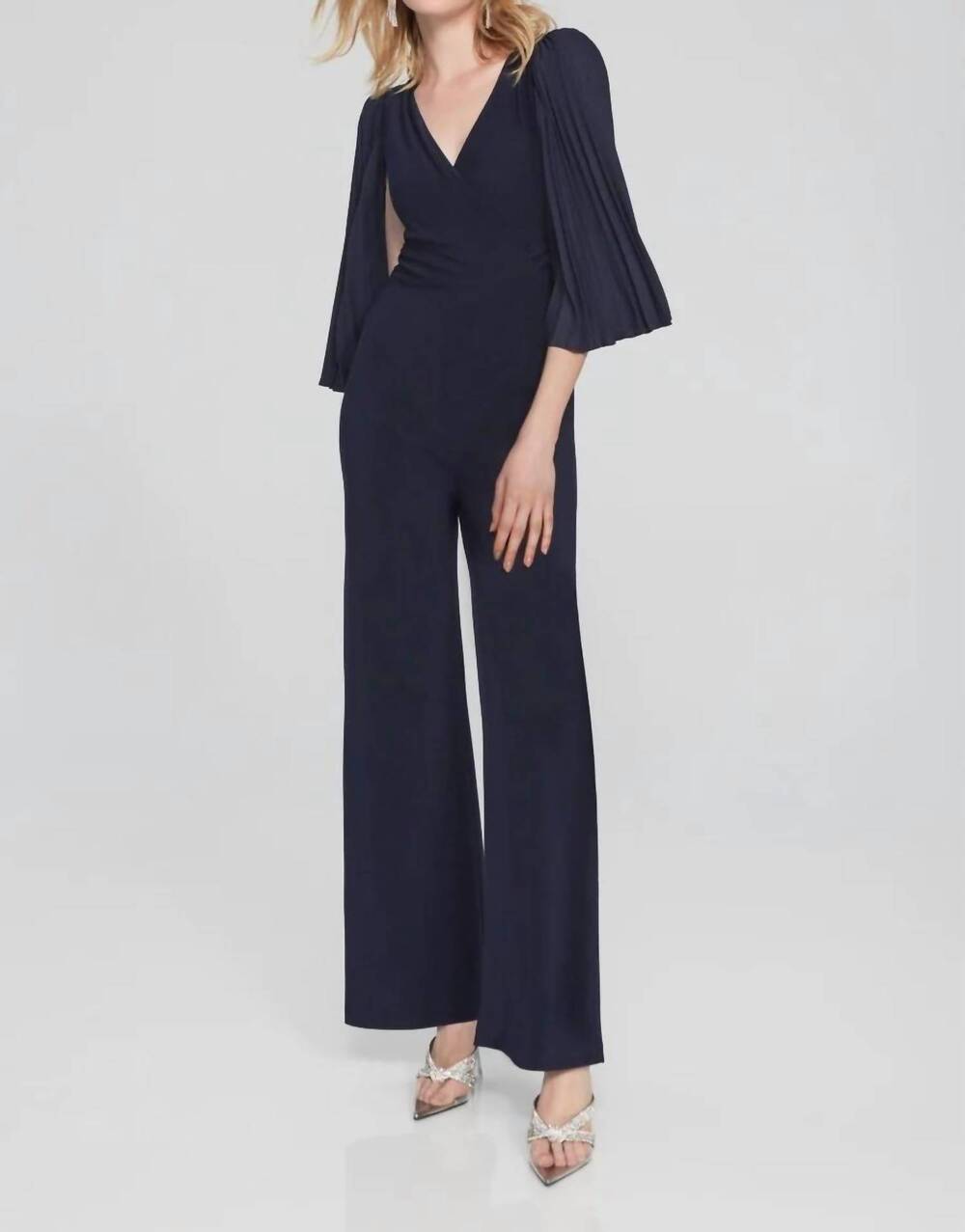 NEW JOSEPH RIBKOFF formal v neck jumpsuit in midnight blue